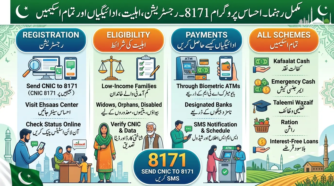 Complete Guide to Ehsaas Program 8171 – Registration, Eligibility, Payments & All Schemes